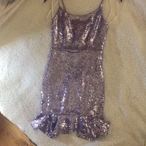 Dillards formal sequins lavender fitted dress